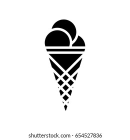 Ice cream icon. Isolated flat summer food symbol. Vector sweet sign illustration on white
