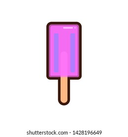 Ice cream icon isolated. Modern sweet vanilla desert sign. Trendy vector symbol for web site design, button to mobile app. Logo ice cream illustration.