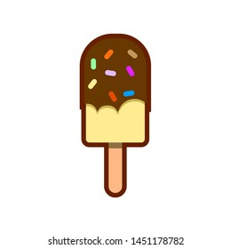 Ice cream icon isolated. Modern sweet vanilla desert sign. Trendy vector symbol for web site design, button to mobile app. Logo ice cream illustration.