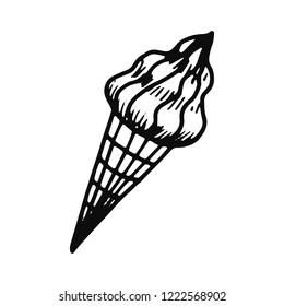 ice cream icon. isolated object vector silhouette.