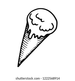 ice cream icon. isolated object vector silhouette.