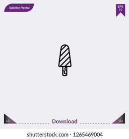 Ice Cream icon isolated on grey background.Premium symbol for website design, mobile application, logo, ui.Vector illustration eps10.