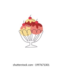 Eiscreme-Symbol einzeln auf weißem Hintergrund