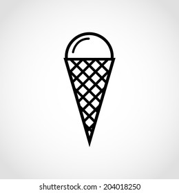 Ice cream icon Isolated on White Background