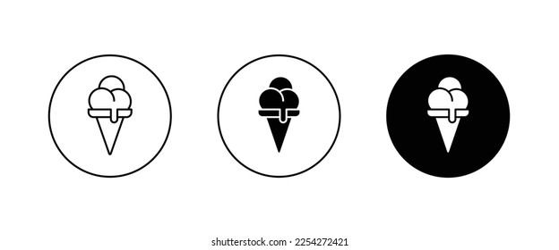 Ice cream icon isolated on background. Dessert icecream  icon symbol logo illustration,editable stroke, flat design style isolated on white