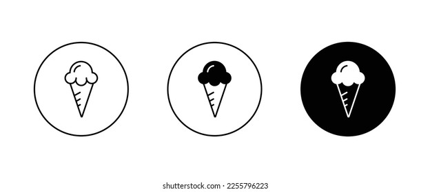 Ice cream icon isolated on background. Dessert icecream  icon symbol logo illustration,editable stroke, flat design style isolated on white