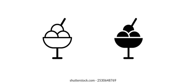 Ice cream icon isolated on background. Dessert icecream icon symbol logo illustration,editable stroke, flat design style isolated on white