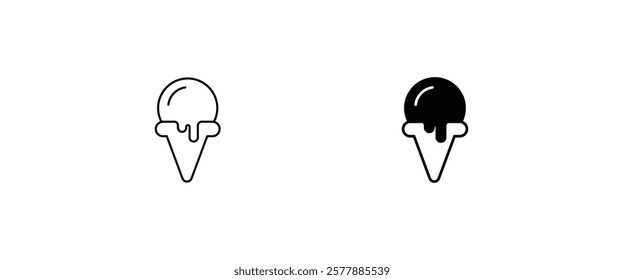 Ice cream icon isolated on background. Dessert icecream icon symbol logo illustration,editable stroke, flat design style isolated on white