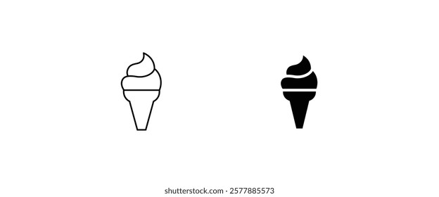 Ice cream icon isolated on background. Dessert icecream icon symbol logo illustration,editable stroke, flat design style isolated on white