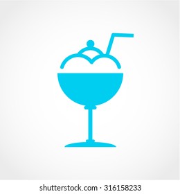 Ice cream Icon Isolated on White Background