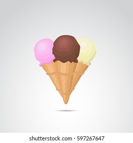 Ice cream icon isolated on white background. Vector art.