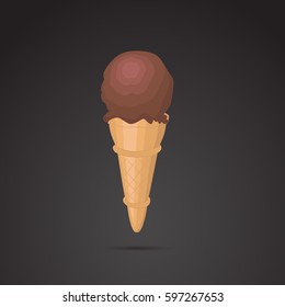 Ice cream icon isolated on white background. Vector art.