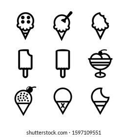 ice cream icon isolated sign symbol vector illustration - high quality black style vector icons
