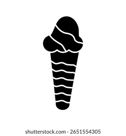 ice cream icon isolated sign symbol, vector flat black trendy style illustration for web and app..eps