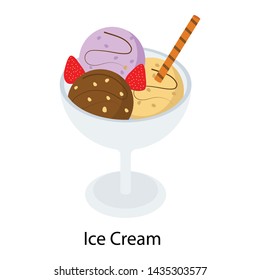 
Ice cream icon in isometric design 
