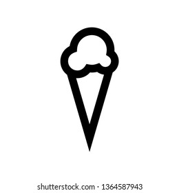 Ice cream icon - line art black and white Vector - Vector