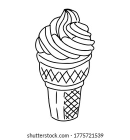 Ice cream icon line art illustration