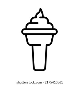 Ice Cream Icon. Line Art Style Design Isolated On White Background