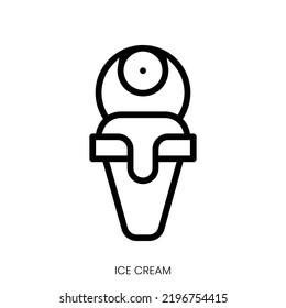 ice cream icon. Line Art Style Design Isolated On White Background