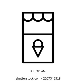 ice cream icon. Line Art Style Design Isolated On White Background