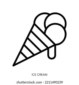 ice cream icon. Line Art Style Design Isolated On White Background