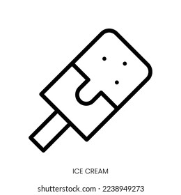ice cream icon. Line Art Style Design Isolated On White Background