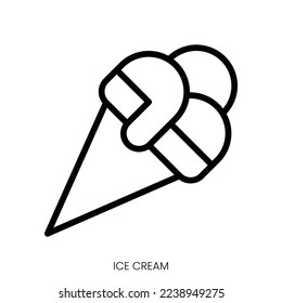 ice cream icon. Line Art Style Design Isolated On White Background