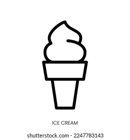 ice cream icon. Line Art Style Design Isolated On White Background