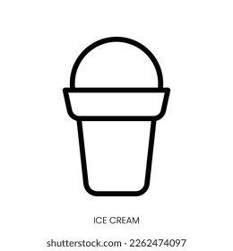 ice cream icon. Line Art Style Design Isolated On White Background