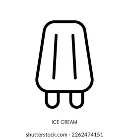 ice cream icon. Line Art Style Design Isolated On White Background