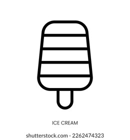 ice cream icon. Line Art Style Design Isolated On White Background
