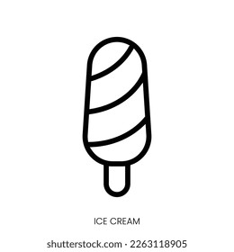 ice cream icon. Line Art Style Design Isolated On White Background