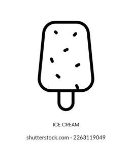 ice cream icon. Line Art Style Design Isolated On White Background