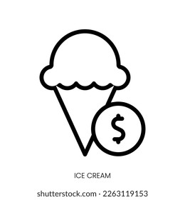 ice cream icon. Line Art Style Design Isolated On White Background