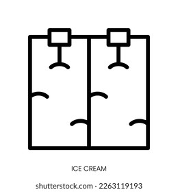 ice cream icon. Line Art Style Design Isolated On White Background
