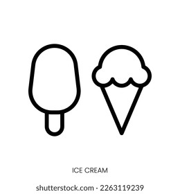 ice cream icon. Line Art Style Design Isolated On White Background