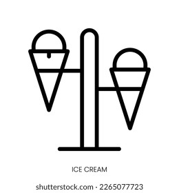 ice cream icon. Line Art Style Design Isolated On White Background