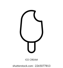 ice cream icon. Line Art Style Design Isolated On White Background