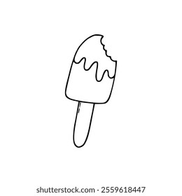 Ice cream icon line drawing on white background