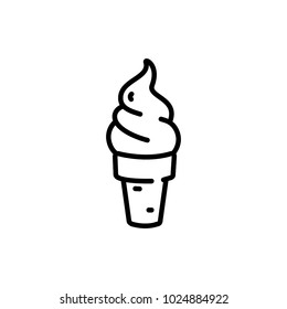 ice cream icon, line sign, vector illustration eps10