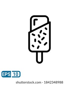 ice cream icon in line style isolated on white background. summertime illustration. EPS 10