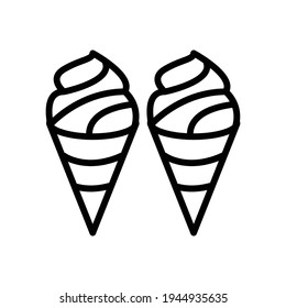 ice cream icon line style vector for your design element