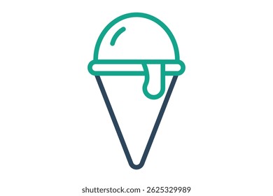 Ice cream icon. line icon style. icon related to desserts and treats. catering elements vector illustration