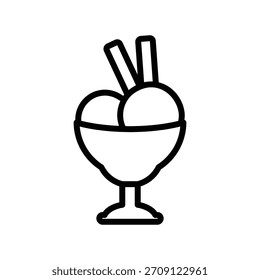 Ice cream icon, Line Vector graphics