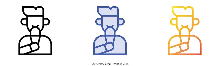 ice cream icon. Linear, Blue Fill and Gradient Style Design Isolated On White Background