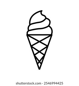 Ice Cream icon linear logo isolated