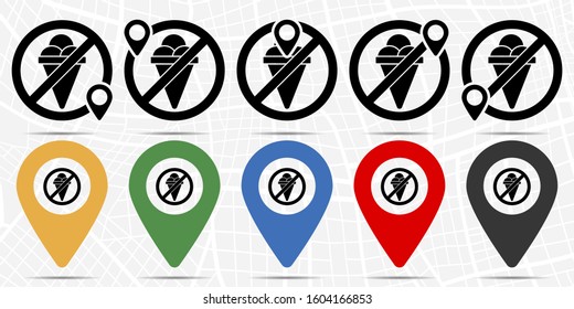 ice cream icon in location set. Simple glyph, flat illustration element of universal theme icons