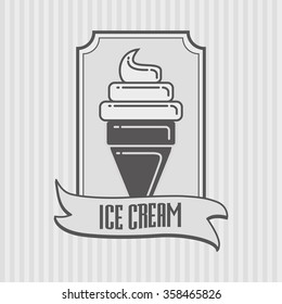 Ice cream icon, logo or badge concept 