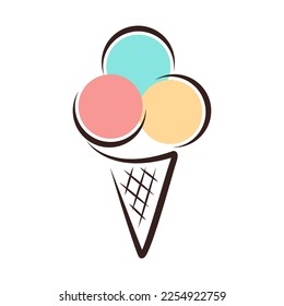 Ice cream icon logo design illustration