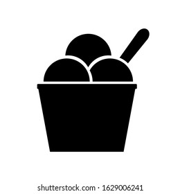 Ice cream icon, logo isolated on white background